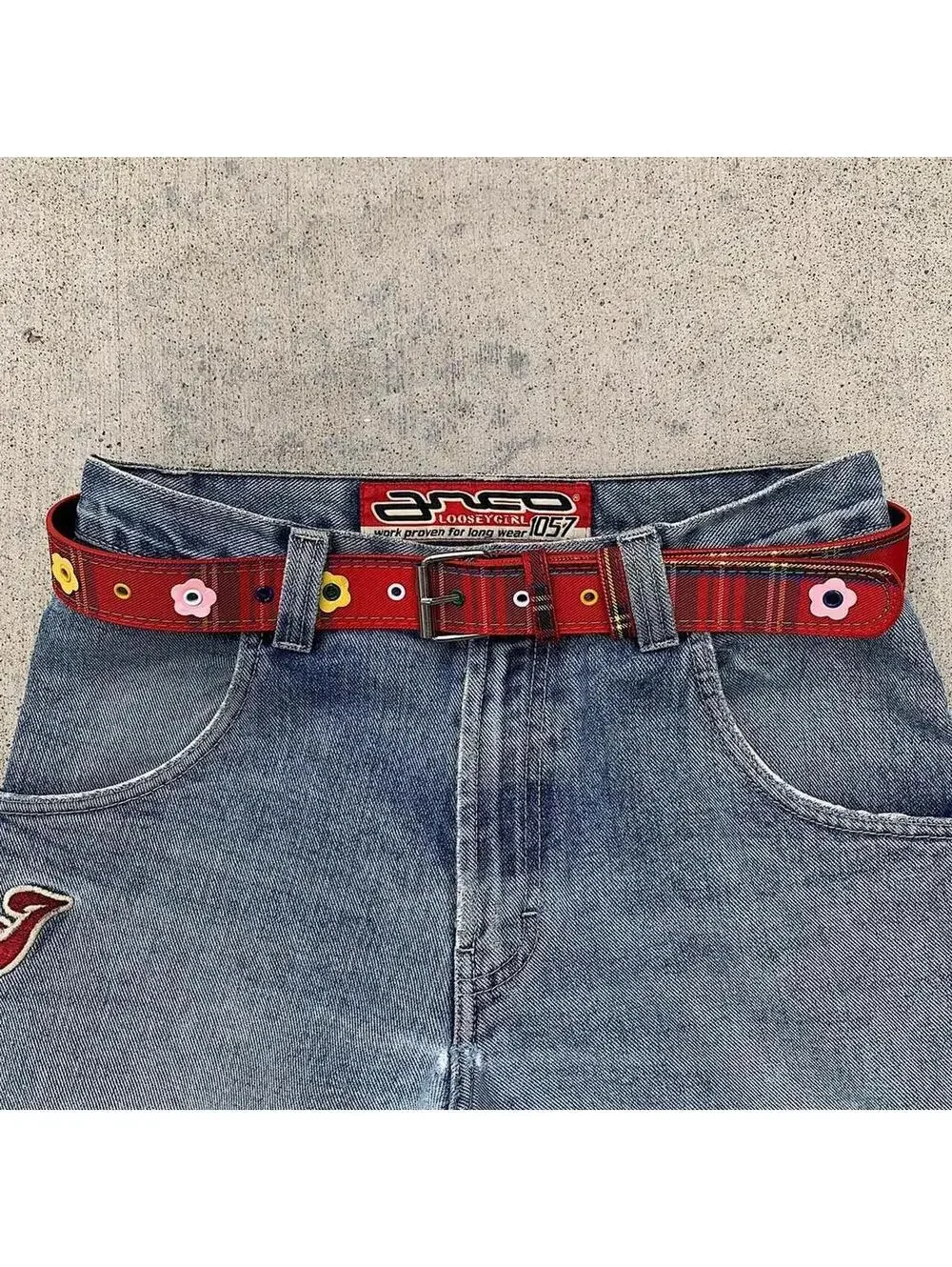 Y2K Red Multi Unique Belt 40 Inch